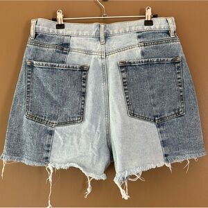 PACSUN High Rise Icon Short Button Fly Two Toned Raw Hem 30